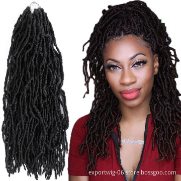 Nu Locs Crochet Hair Extensions African NU Locs Braiding Hair Solid And Ombre Color Synthetic Fiber Long 18 Inch
